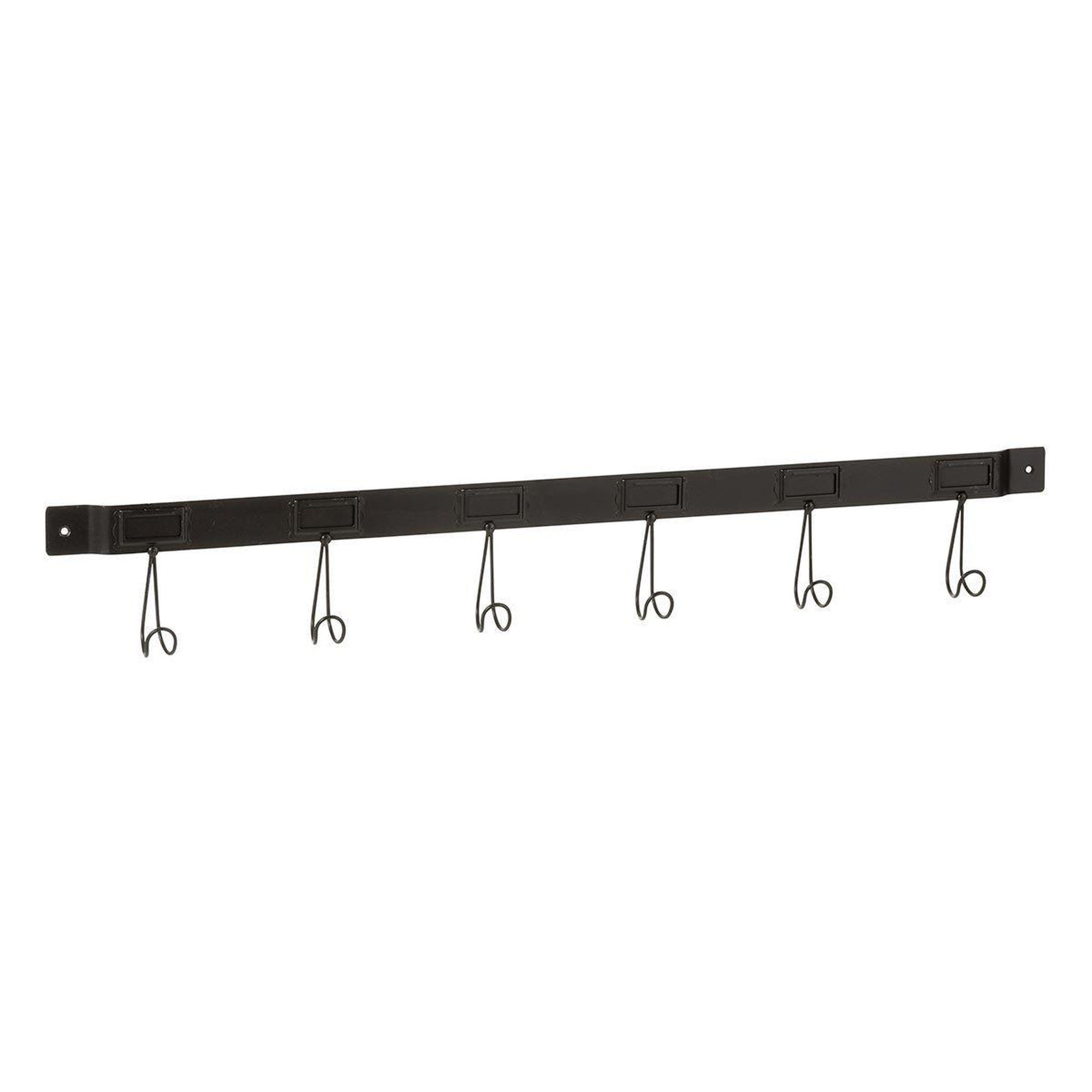 J-LINE Patère Murale en Métal  6 Crochets  86cm Noir