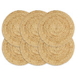 VIDAXL Napperons 6 pcs Naturel Plain 38 cm Rond Jute