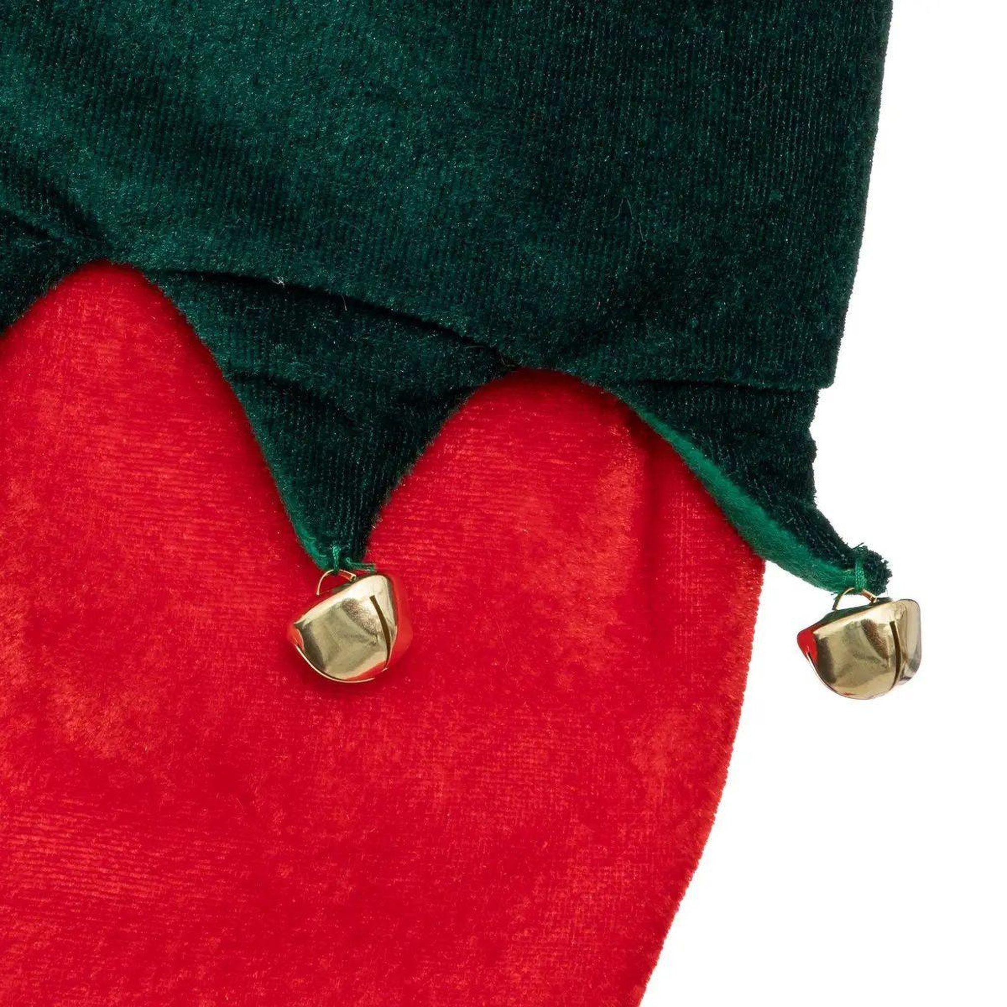 Voir la diapositive 3 : ATMOSPHERA Botte de lutin en feutrine  grelot  42cm rouge