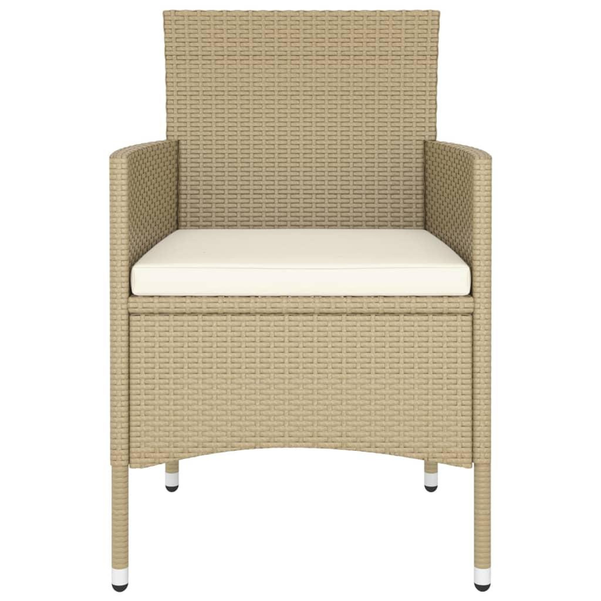 Voir la diapositive 5 : VIDAXL Ensemble a manger de jardin 5 pcs Resine tressee Beige