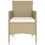 Voir la diapositive 5 : VIDAXL Ensemble a manger de jardin 5 pcs Resine tressee Beige