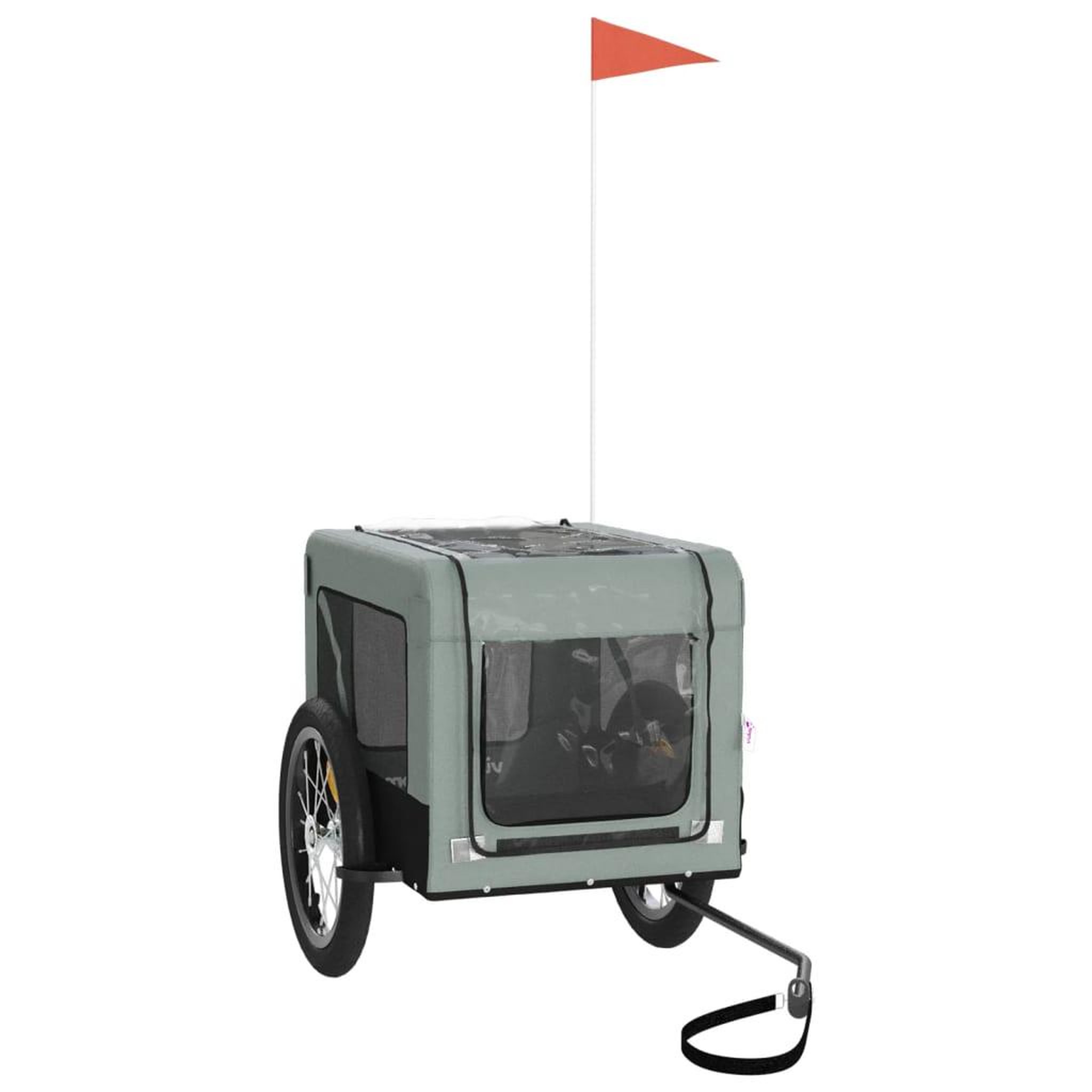 Voir la diapositive 4 : VIDAXL Remorque de velo pour animaux de compagnie gris et noir