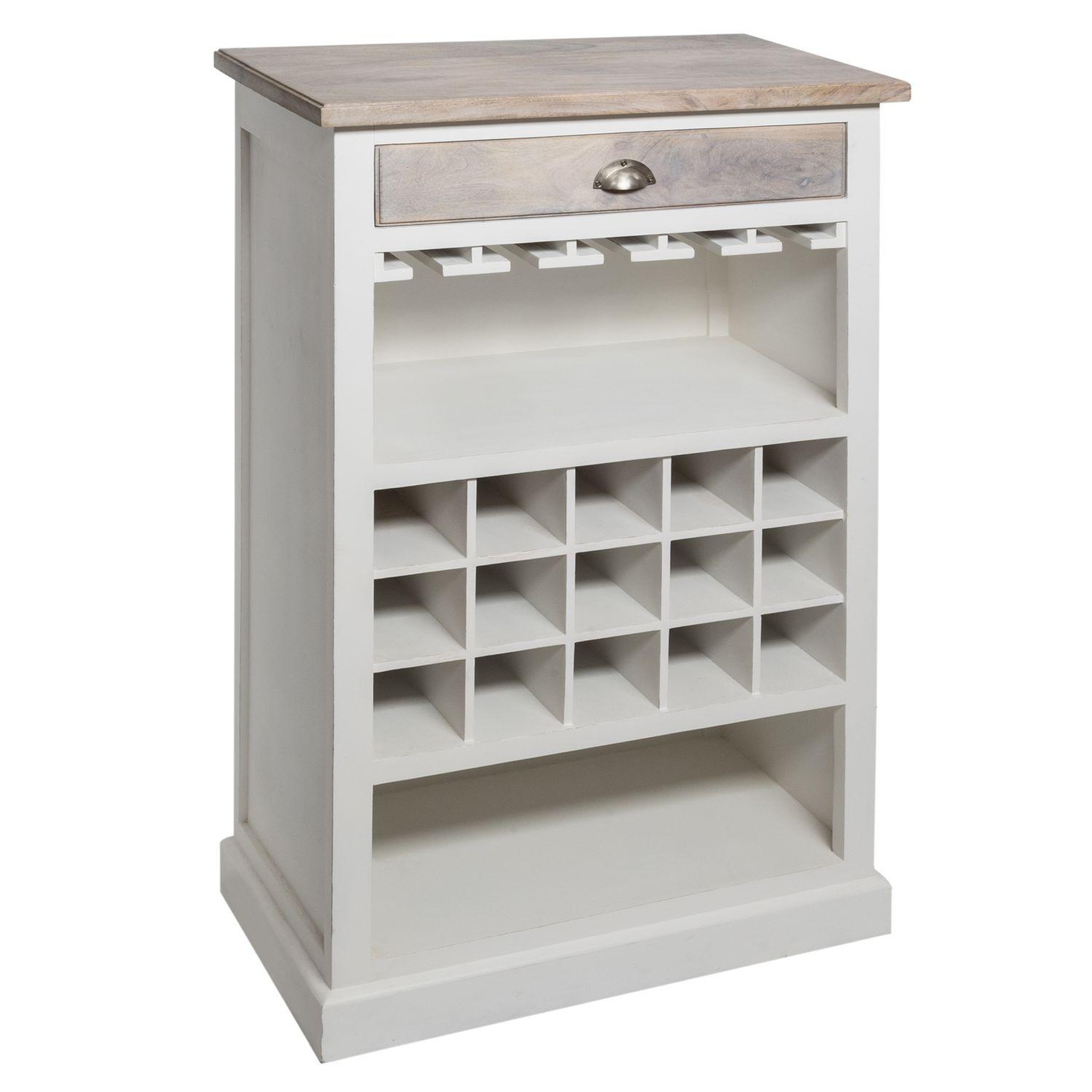 ATMOSPHERA Etagère avec range bouteilles en bois aleria - l. 73 x h. 115 cm - blanc
