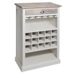ATMOSPHERA Etagère avec range bouteilles en bois Aleria - L. 73 x H. 115 cm - Blanc