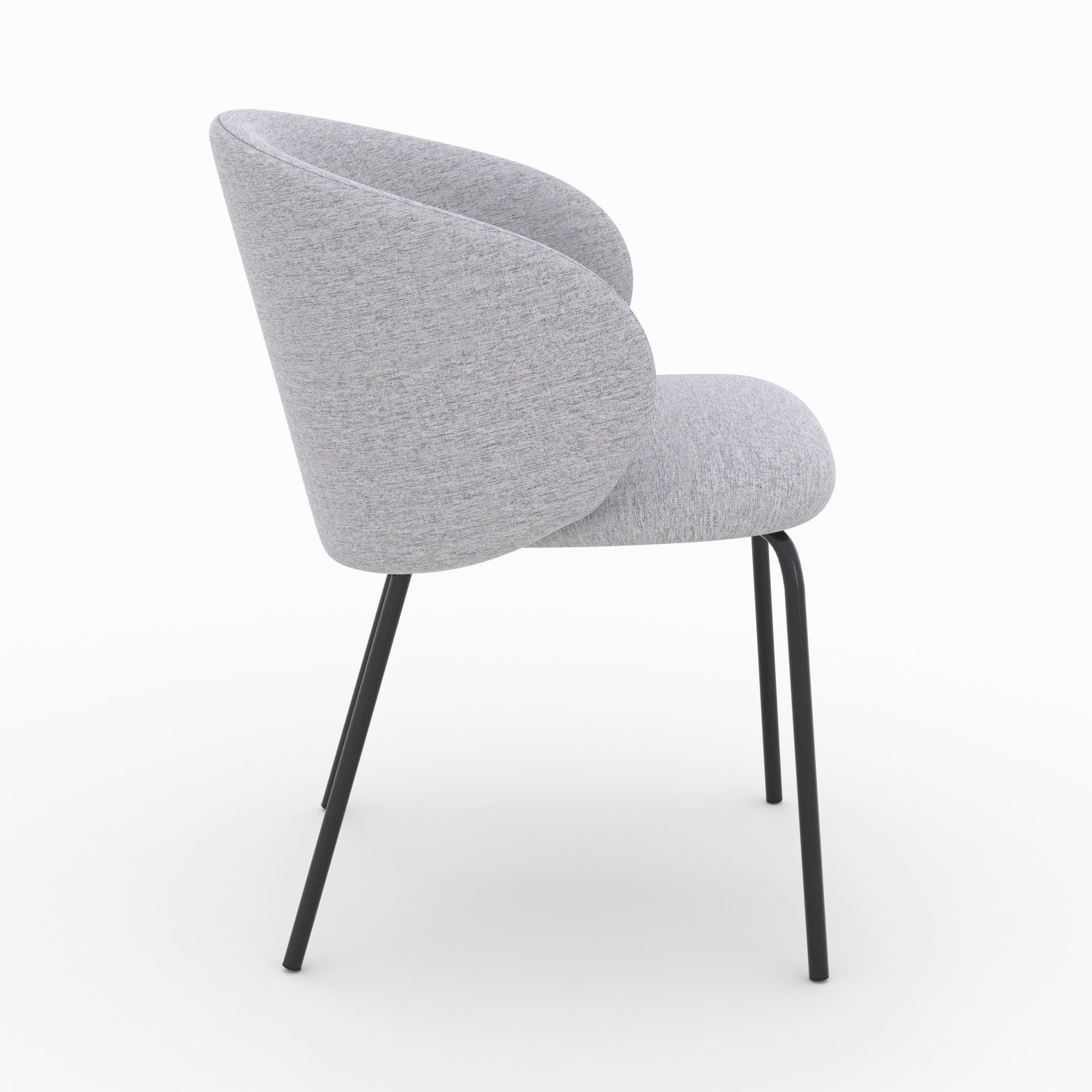 Voir la diapositive 6 : MAISON PAVANE Lot de 2 chaises en tissu gris clair et pieds en métal noir-victoria