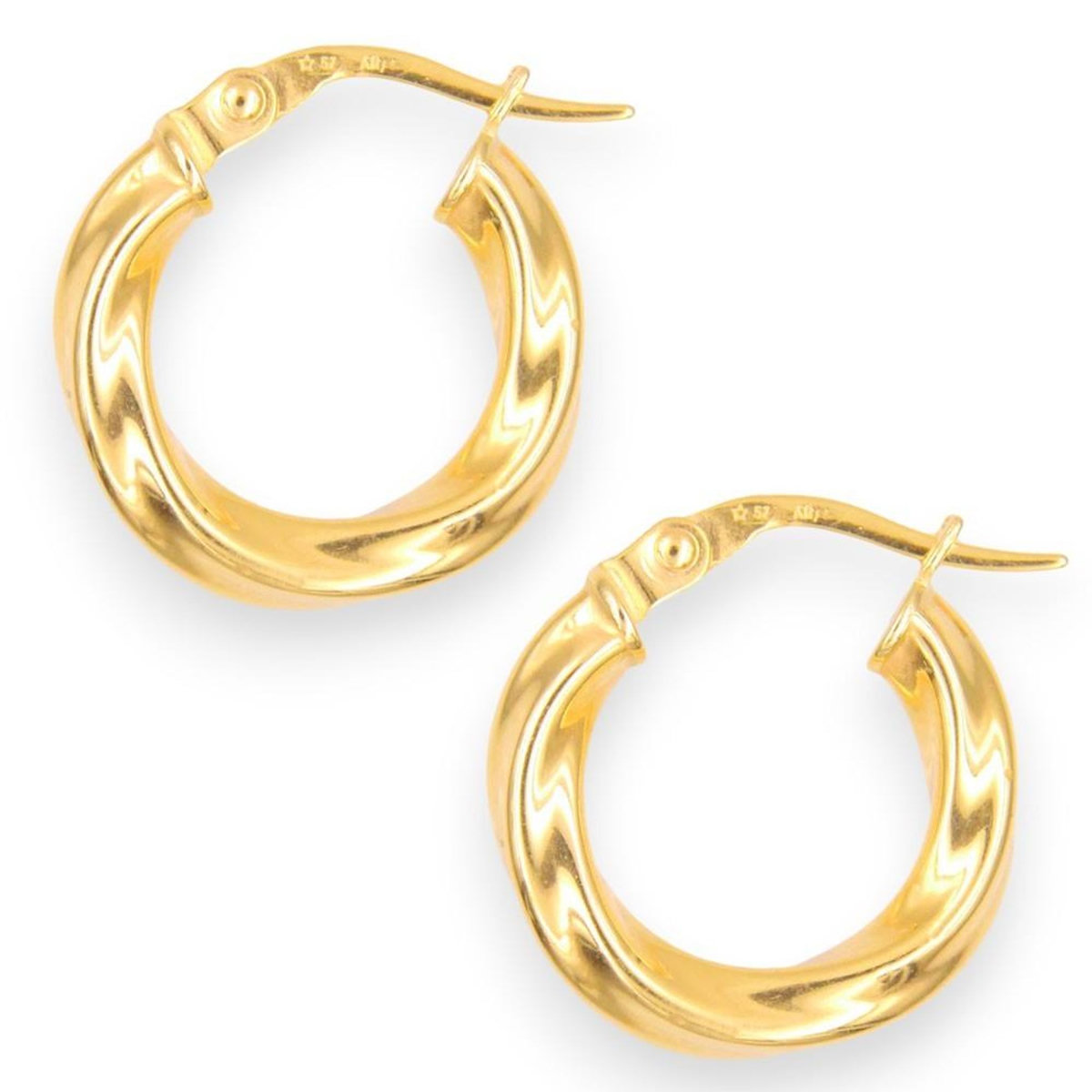 L'ATELIER D'AZUR Boucles d'Oreilles Créoles - Or Jaune - Torsadées