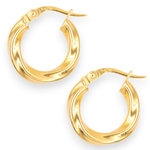 L'ATELIER D'AZUR Boucles d'Oreilles Créoles - Or Jaune - Torsadées