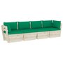 Voir la diapositive 2 : VIDAXL Canape palette a 4 places de jardin avec coussins Bois d'epicea