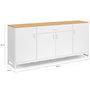 Voir la diapositive 5 : ID MARKET Buffet 180 cm WASHINGTON XXL 4 portes et 1 tiroir bois et blanc