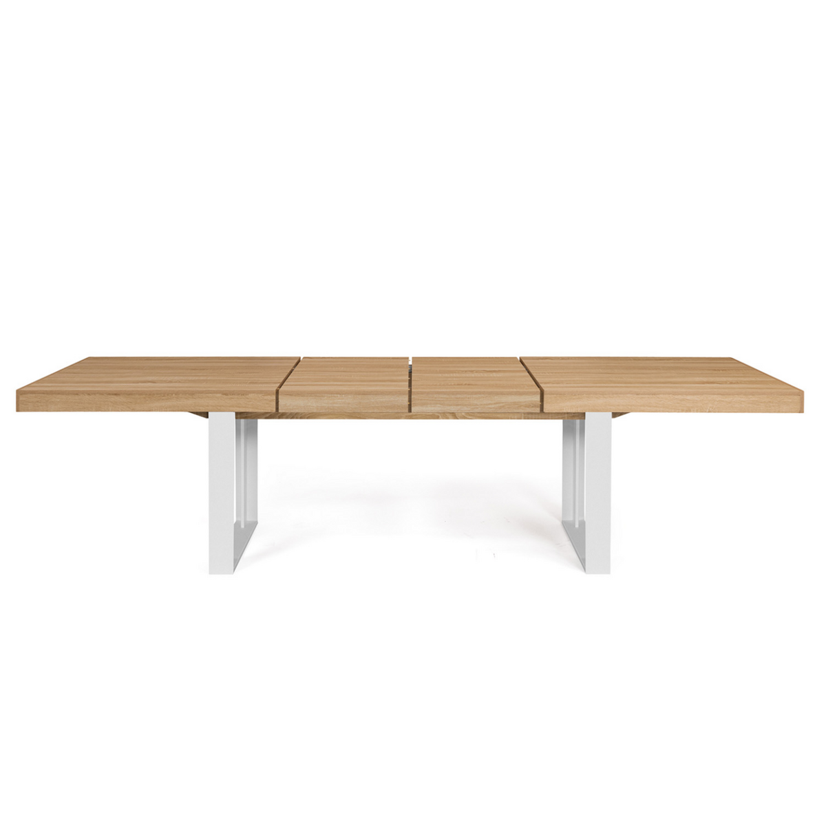 ID MARKET Table à manger extensible rectangle PHOENIX 6-12 personnes bois et blanc 200-300 cm