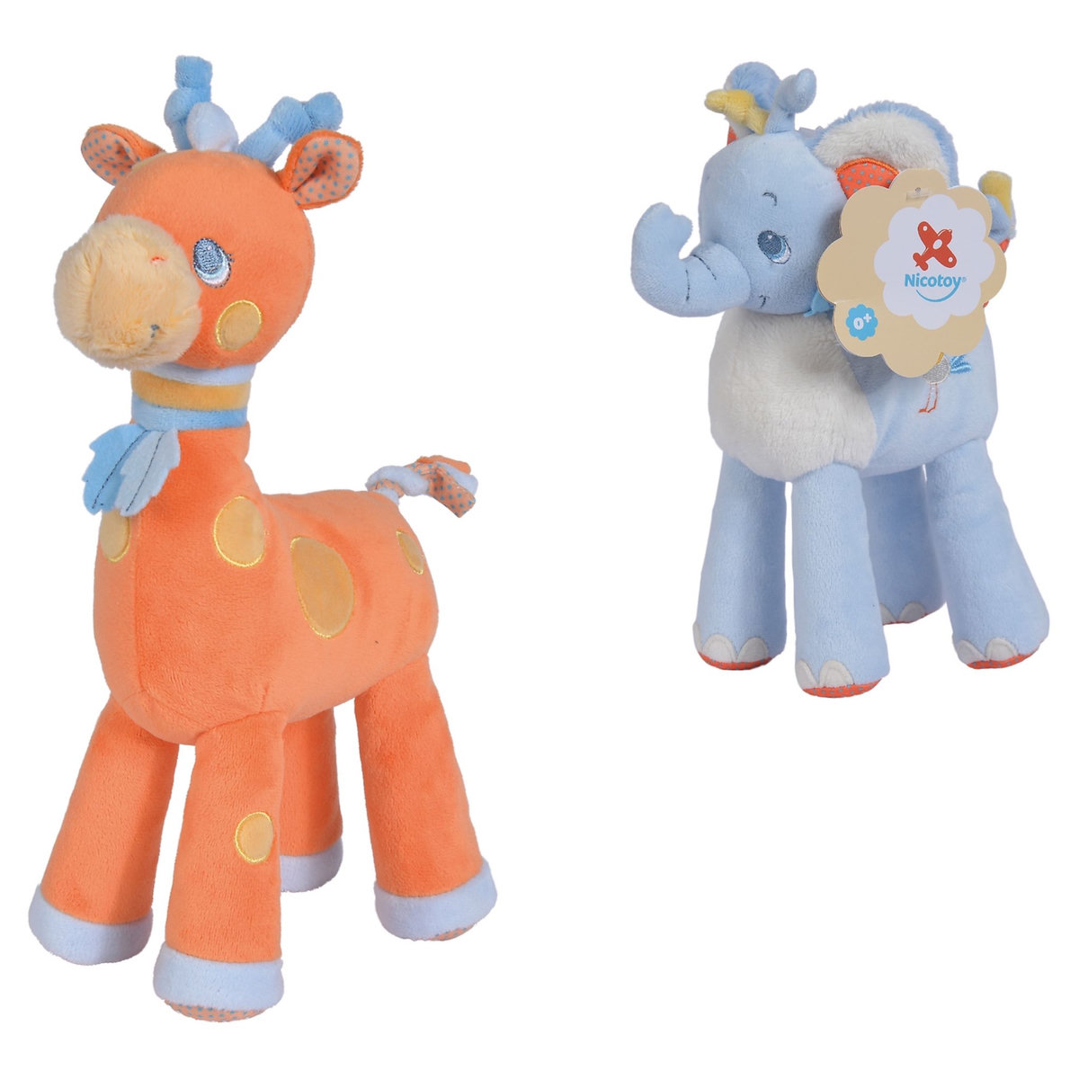 Peluche éléphant ou girafe 23 cm