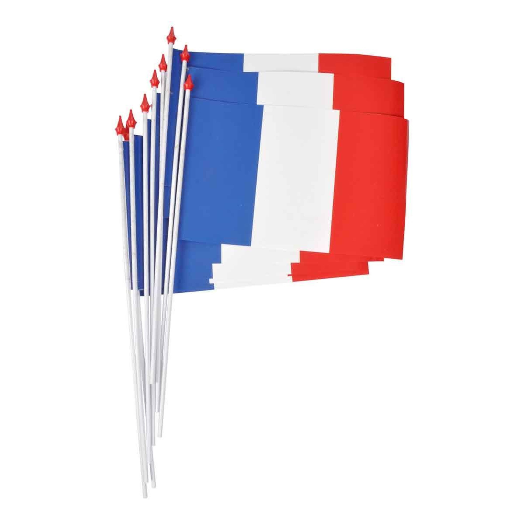 Voir la diapositive 2 : RIRE & CONFETTI Lot de 10 drapeaux  france  16cm bleu, blanc & rouge