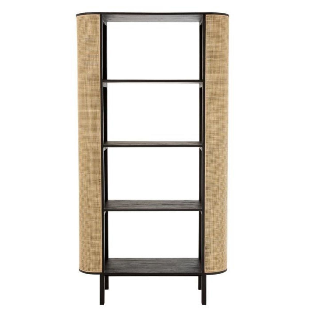 Paris Prix Étagère Design en Rotin  Molly  190cm Noir & Beige