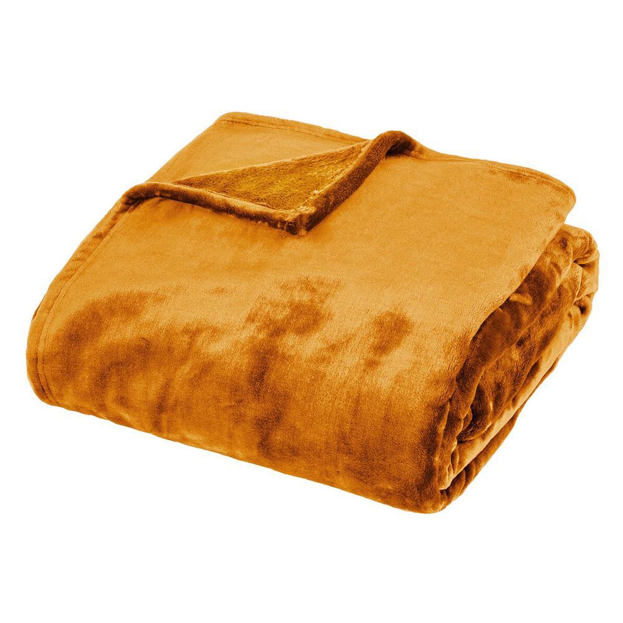 ATMOSPHERA Plaid flanelle  Foncé Atmosphera 180x230 Cuddly. Coloris disponibles : Jaune