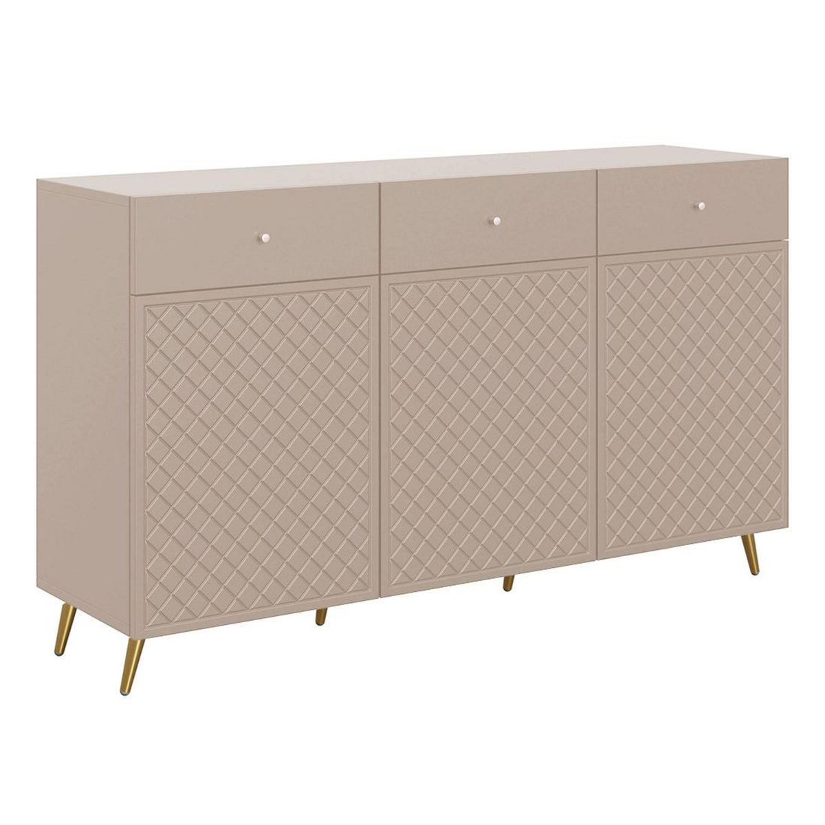 BEST MOBILIER Sorolla - buffet bas - 3 portes et 3 tiroirs - 150 cm