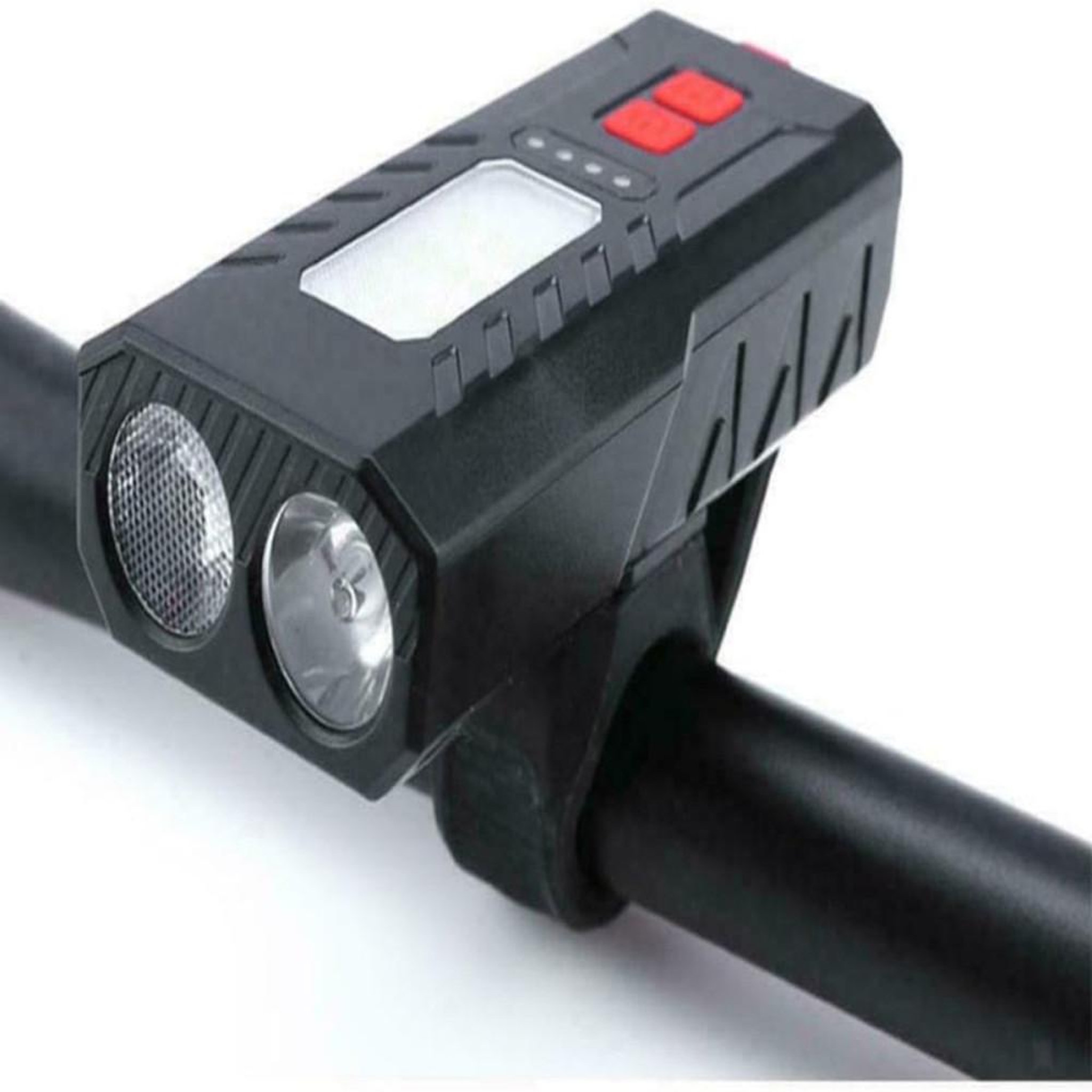 Lampe vélo LED double projecteur 2x5W avec batterie 4000 mAh et recharge USB