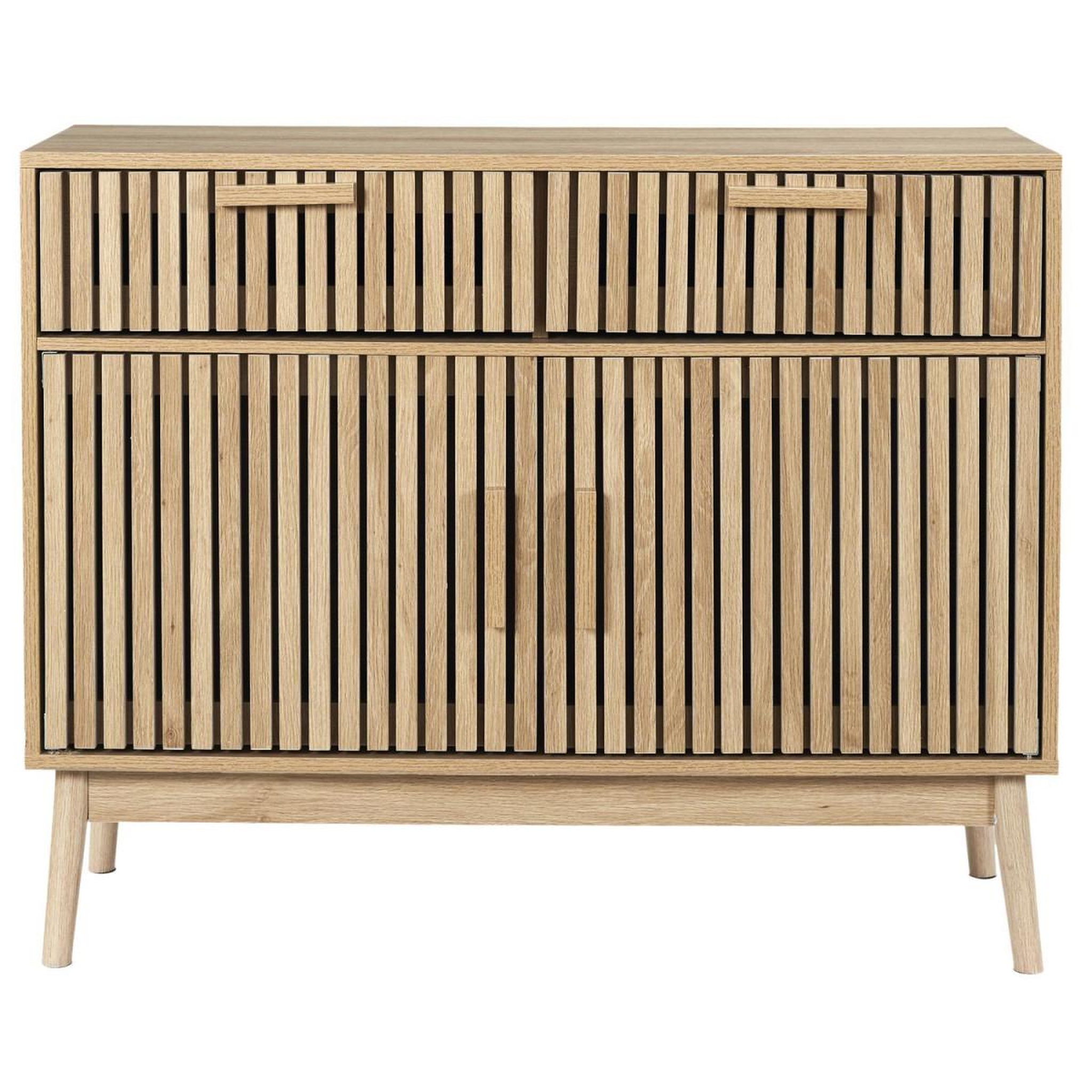 Voir la diapositive 2 : The Home Deco Factory Buffet 2 portes & 2 tiroirs  klaus  100cm marron
