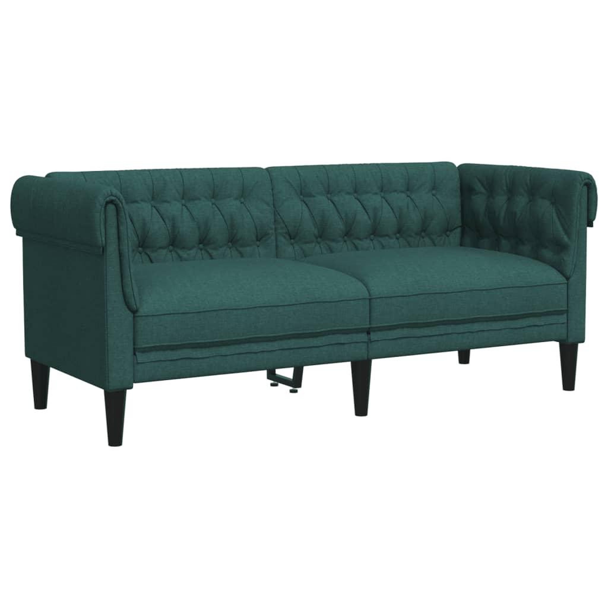 Voir la diapositive 4 : VIDAXL Ensemble de canapes 2 pcs vert fonce tissu