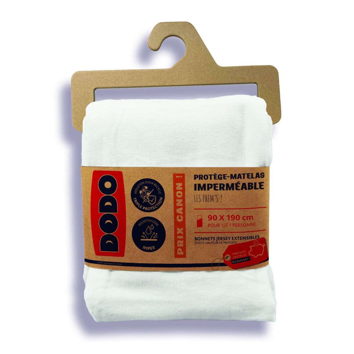 DODO Protège matelas imperméable anti acariens en coton recyclé LES PREM'S 