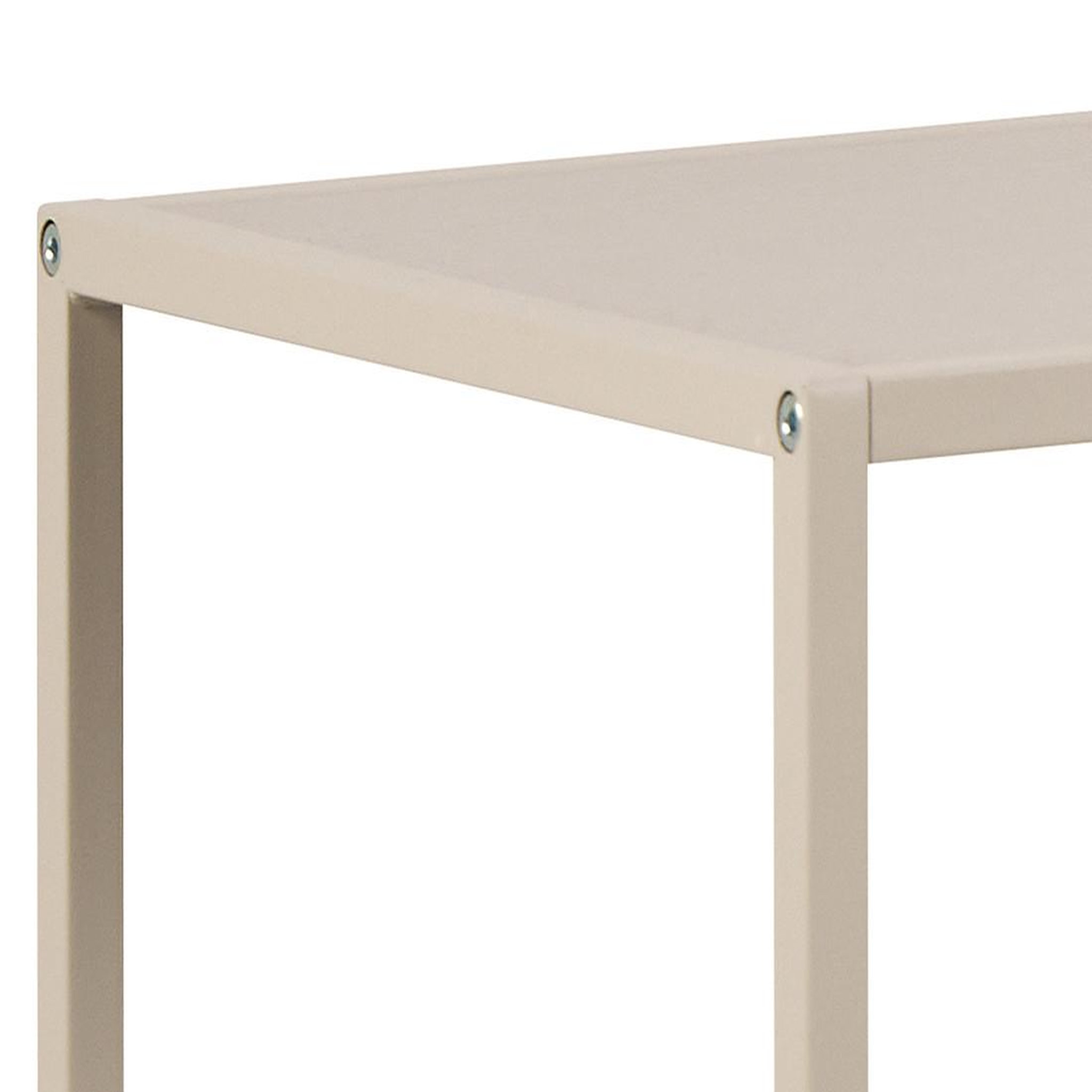 Voir la diapositive 5 : LISA DESIGN Anthea - étagère filaire métal avec plaquage en effet bois blanchi - 114 cm - gris