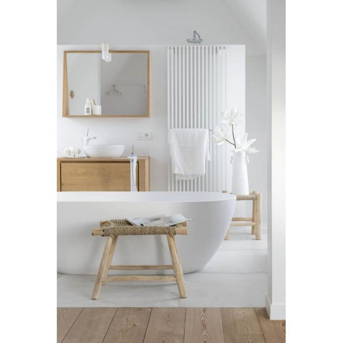 Paris Prix Vase Conique avec Anses  Russel  55cm Blanc