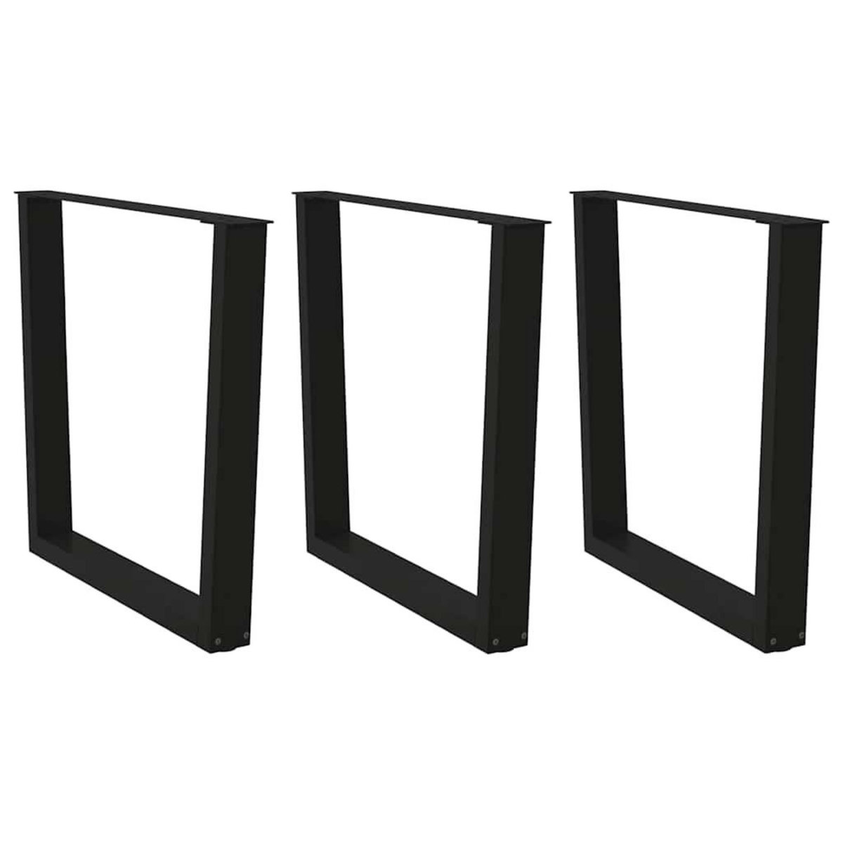 VIDAXL Pieds de table a manger forme de V 3 pcs noir 80x(72-73,3) cm