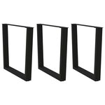 VIDAXL Pieds de table a manger forme de V 3 pcs noir 80x(72-73,3) cm
