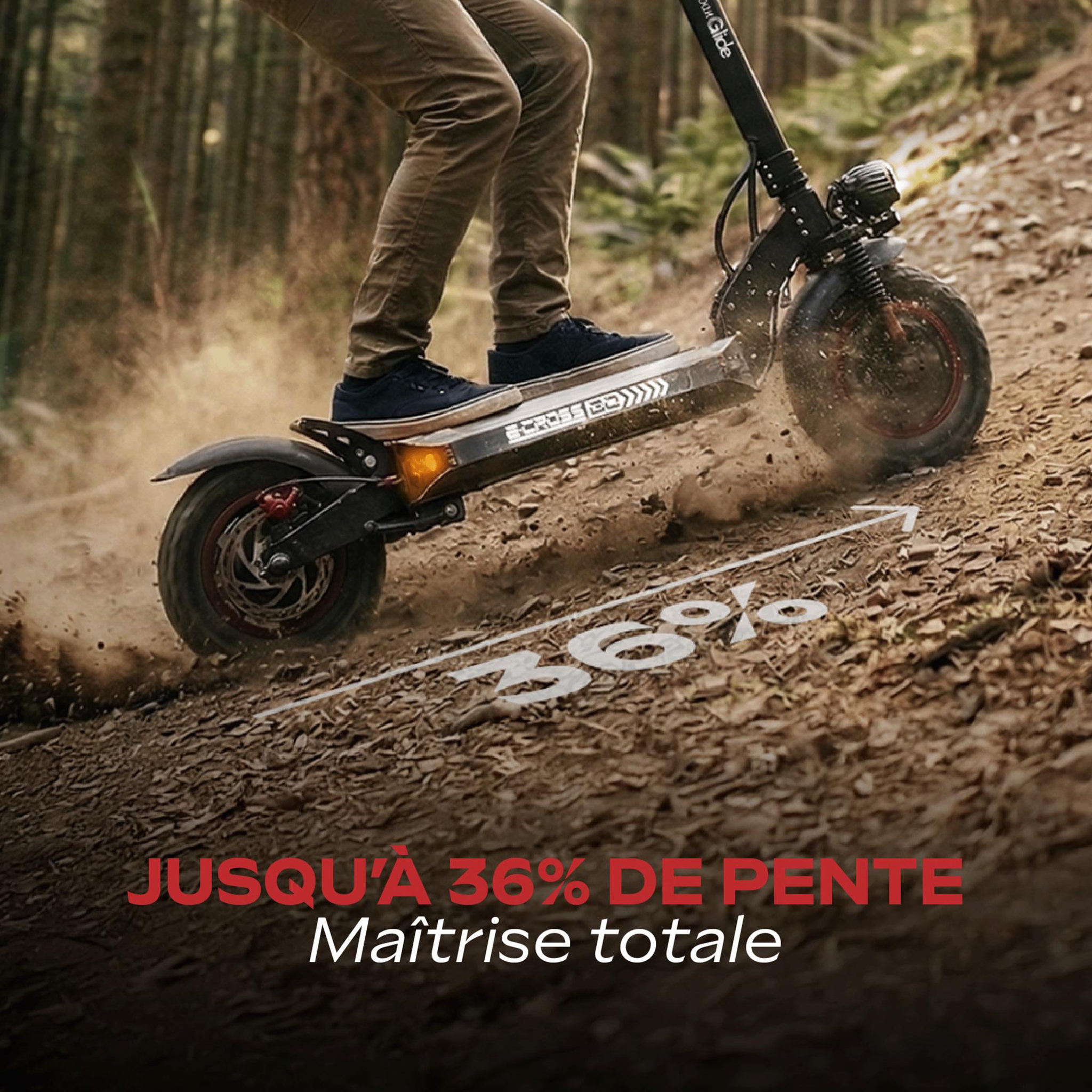 Voir la diapositive 6 : URBANGLIDE Trottinette Électrique Adulte UrbanGlide ECROSS GO - Autonomie Jusqu'a 50 km - Pneu Tubeless 10  - Batterie 54V - Poids 22Kg