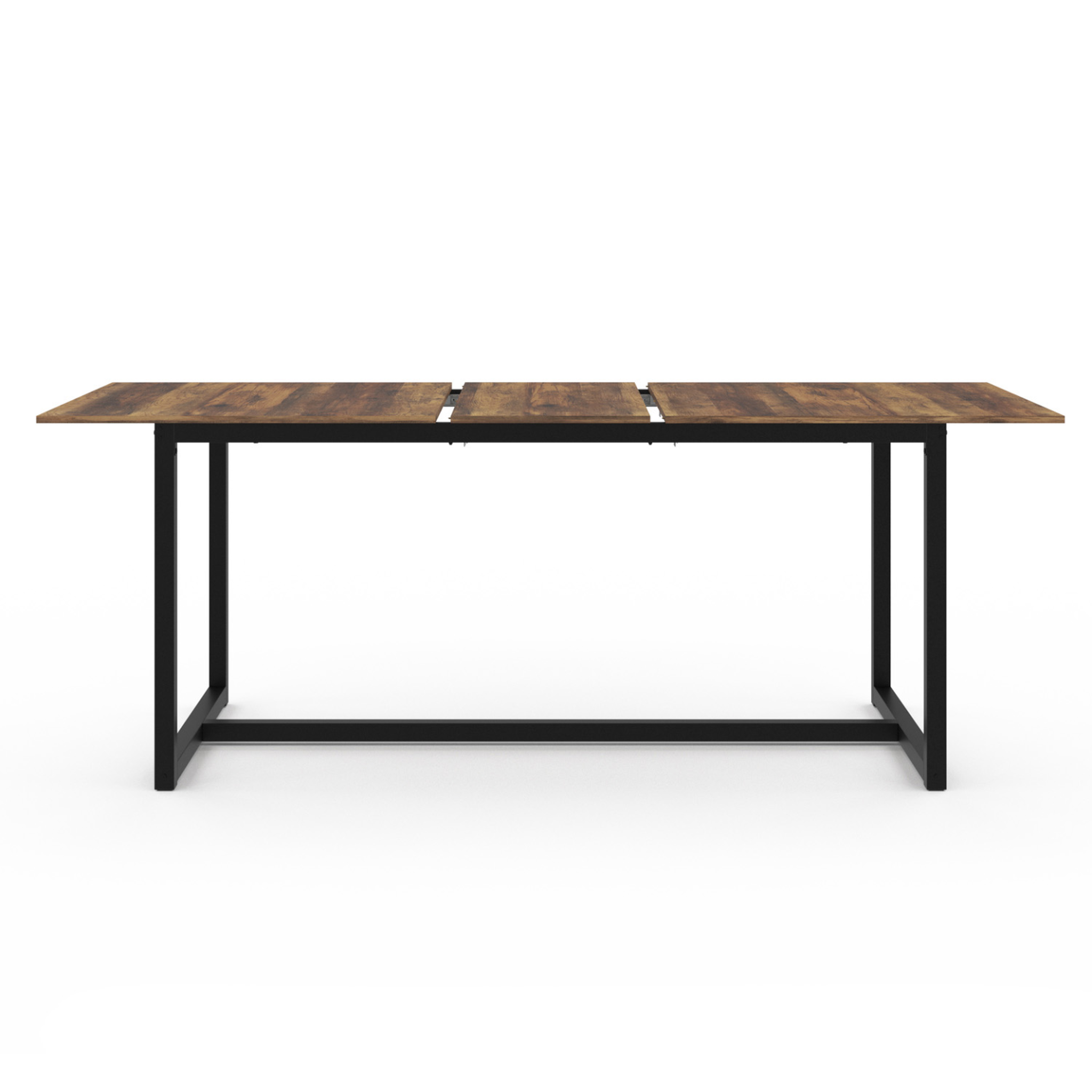 Voir la diapositive 3 : ID MARKET Table à manger extensible rectangle hawkins 6-10 personnes bois foncé 160-200 cm