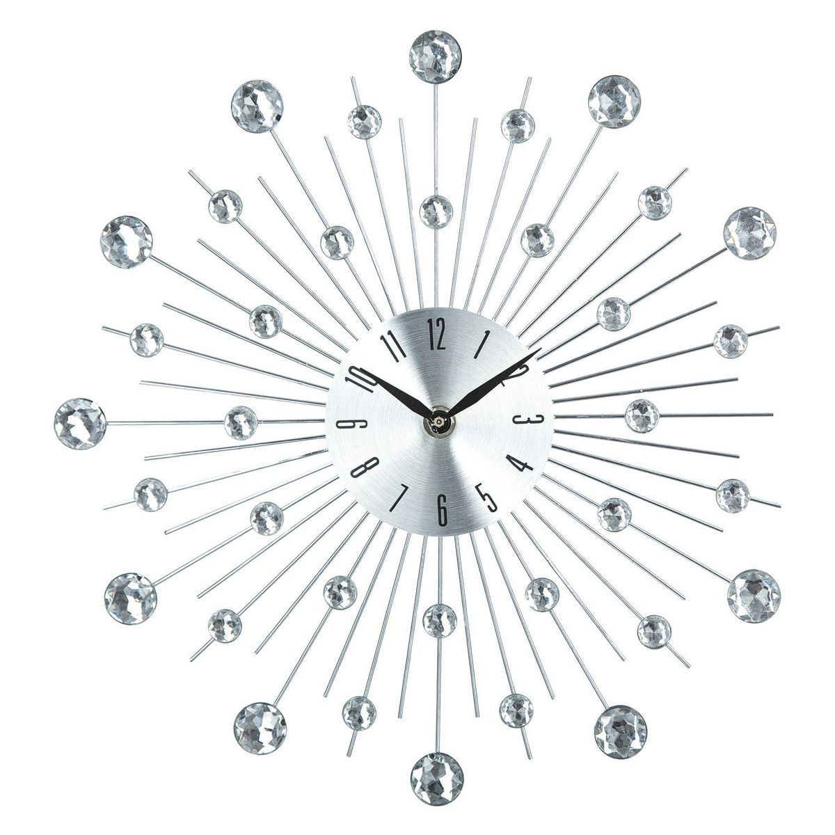 ATMOSPHERA Pendule Strass - Diam. 33 cm - Argent