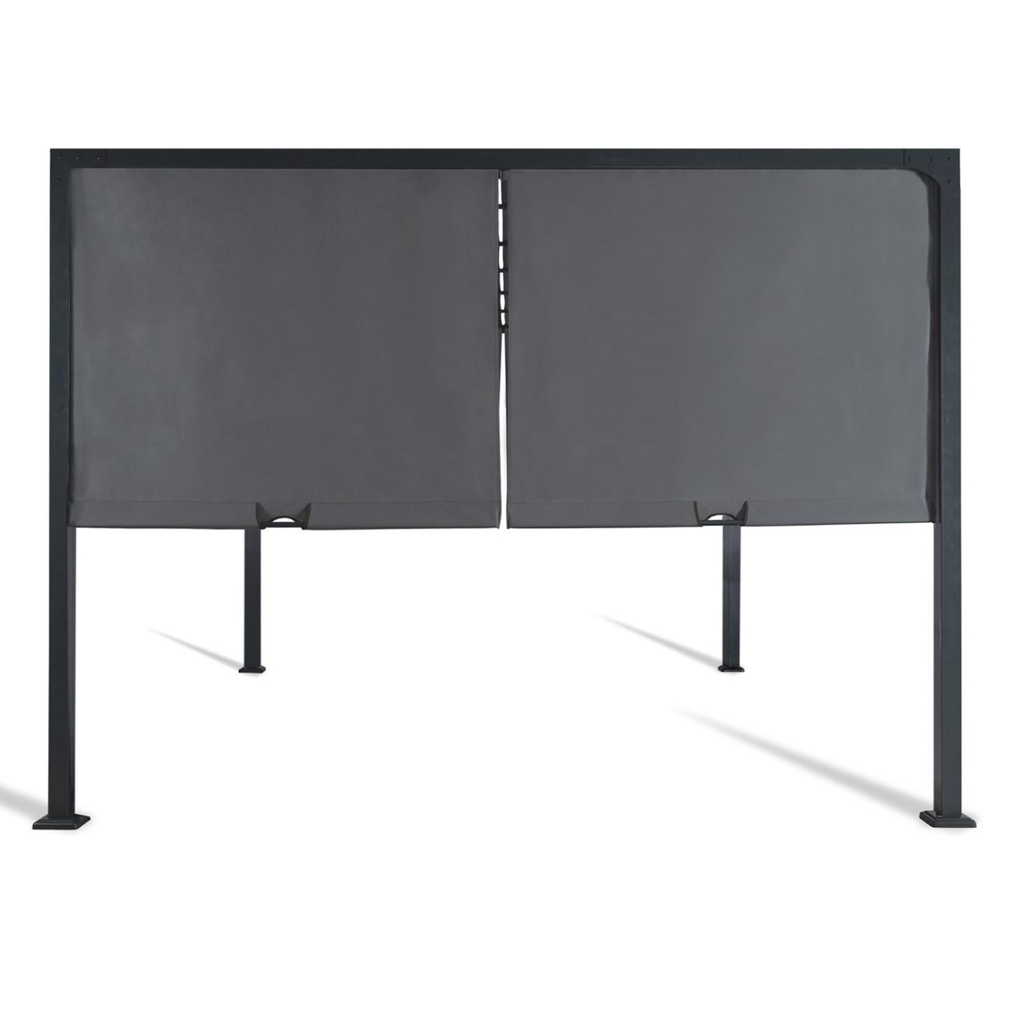 Voir la diapositive 5 : ID MARKET Pergola coulissante 2 pans 3x4 m belvédère de jardin toile gris anthracite