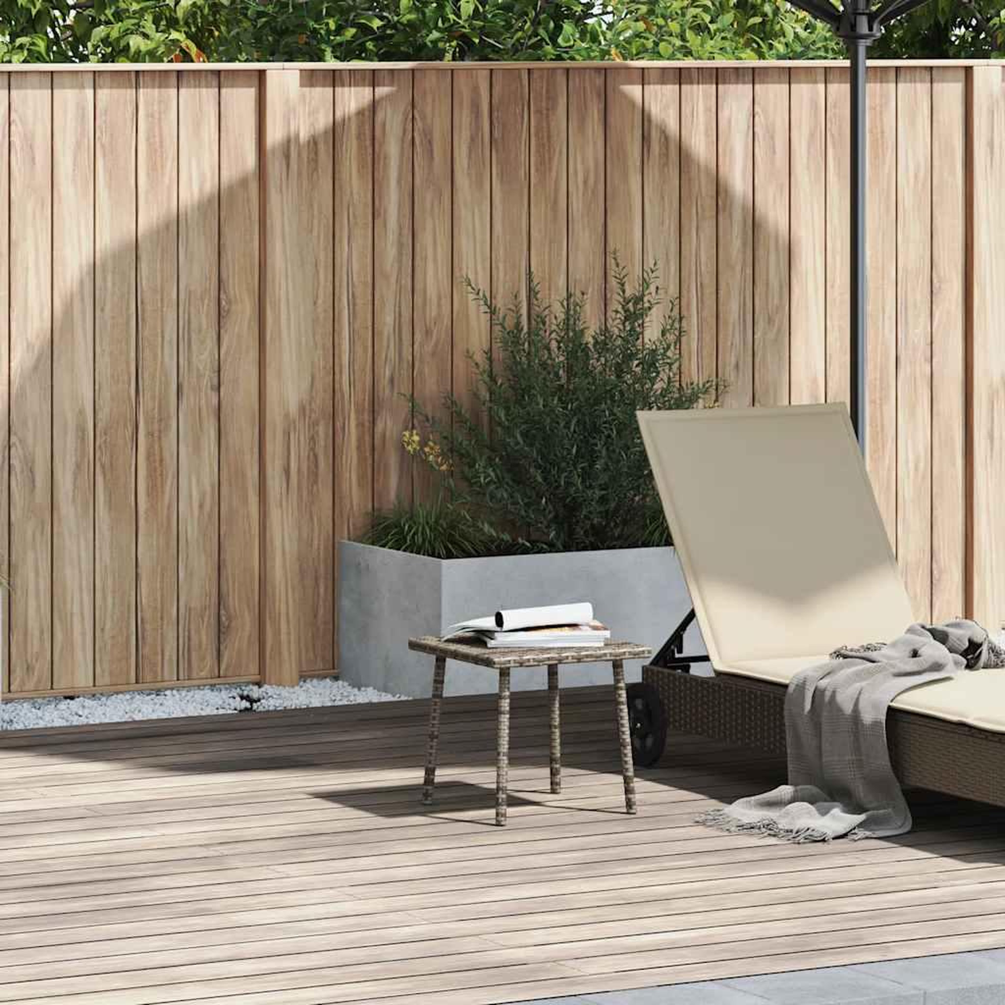 Voir la diapositive 2 : VIDAXL Table basse de jardin rectangulaire gris 40x40x37 cm rotin