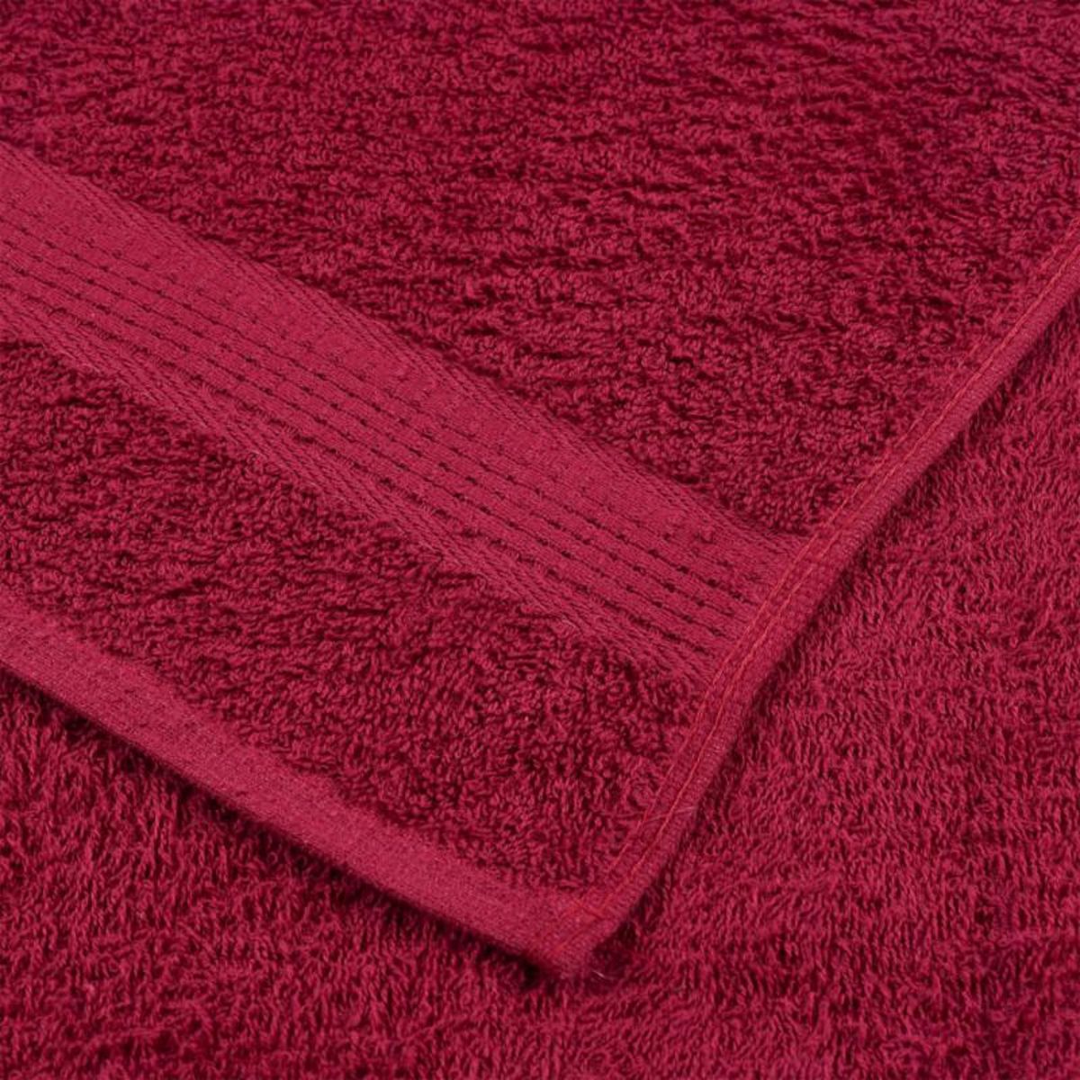 VIDAXL Serviettes de bain 2 pcs bordeaux 100x150cm 360 g m² 100% coton