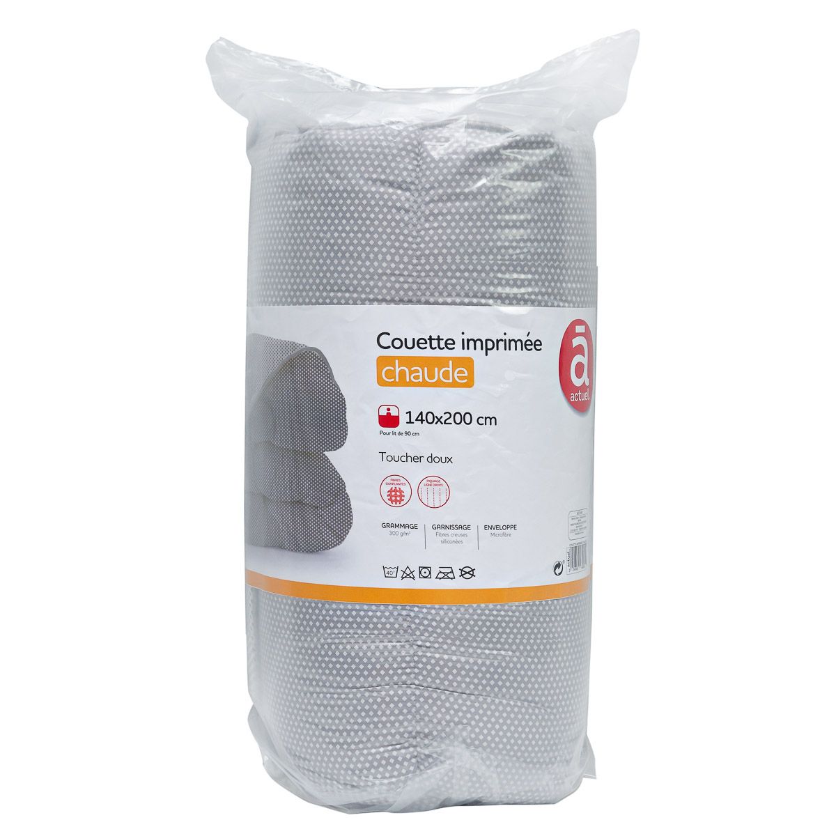 ACTUEL Couette chaude en microfibre imprimée motifs losanges 300 g/m²