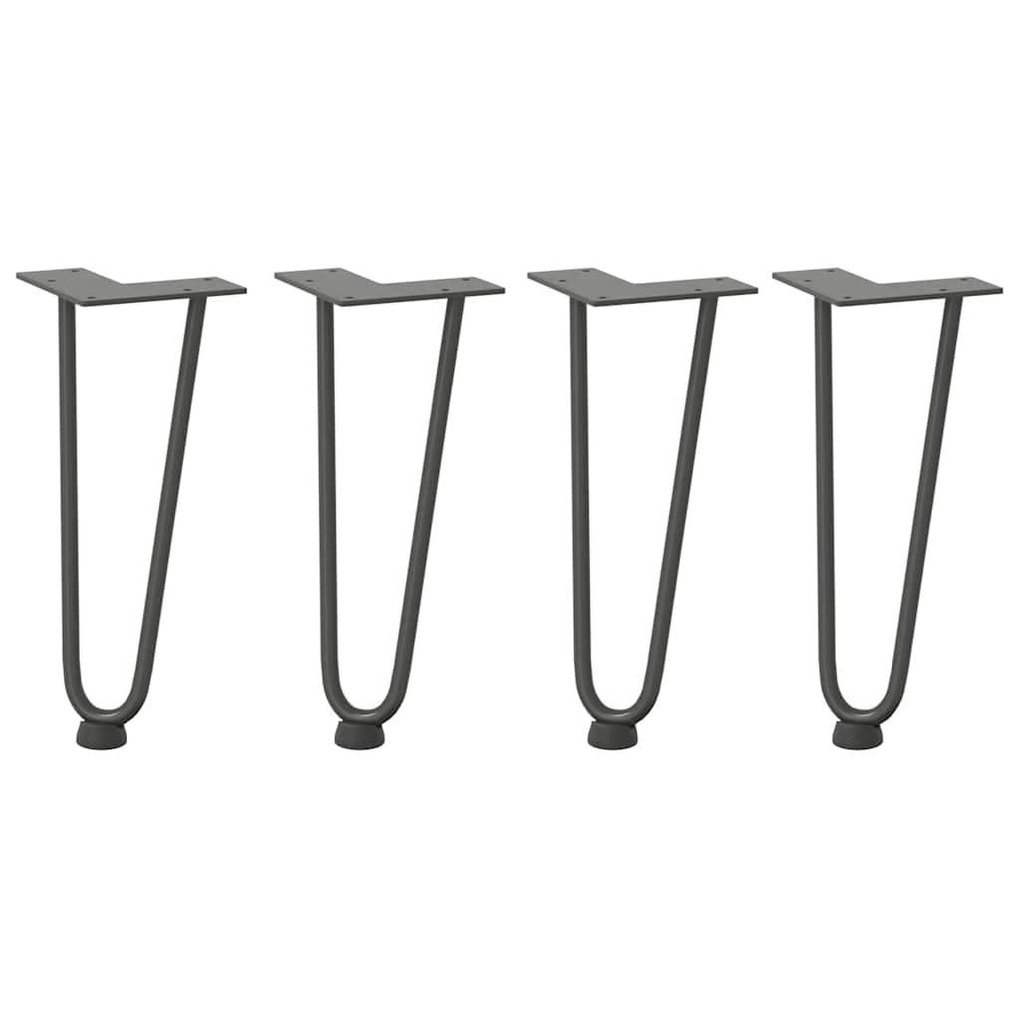 Voir la diapositive 2 : VIDAXL Pieds de table en forme d'epingle a cheveux 4 pcs anthracite