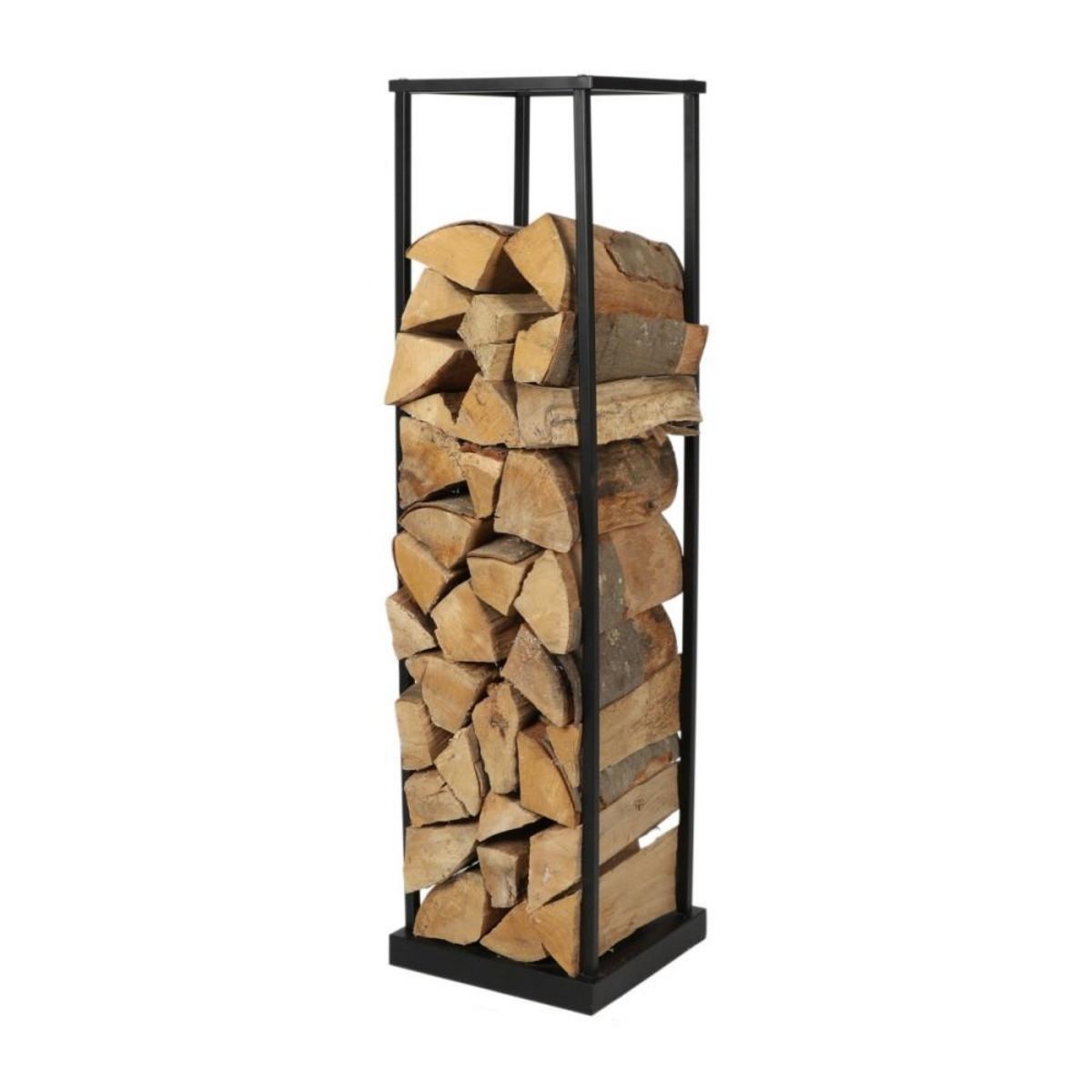 FORNORD Porte buches en métal noir 115cm