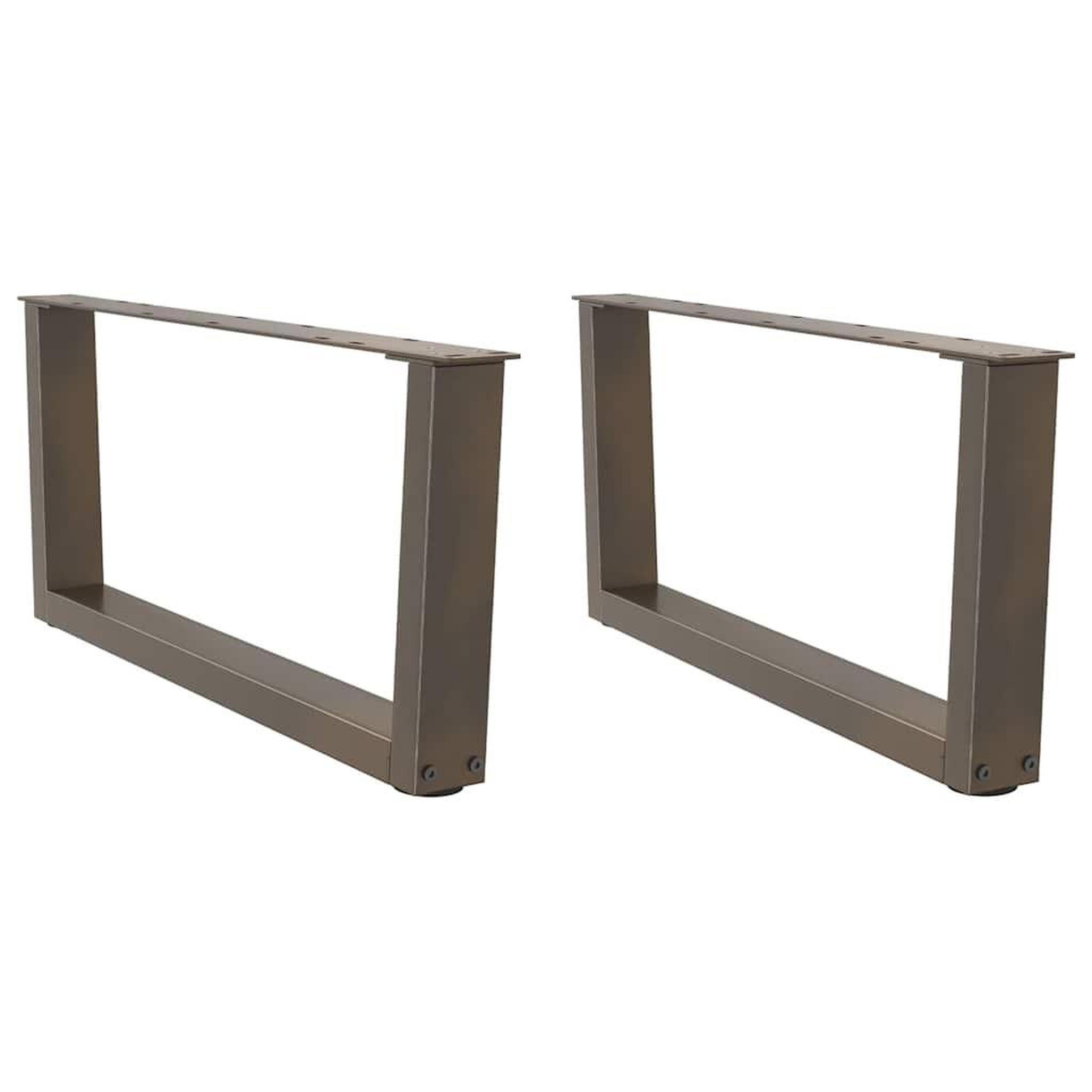 VIDAXL Pieds de table a manger forme V 2 pcs acier naturel acier