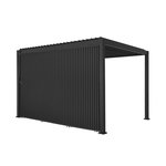 SWEEEK Pergola bioclimatique. aluminium. 3x4m. lames orientables + persienne verticale 130cm anthracite