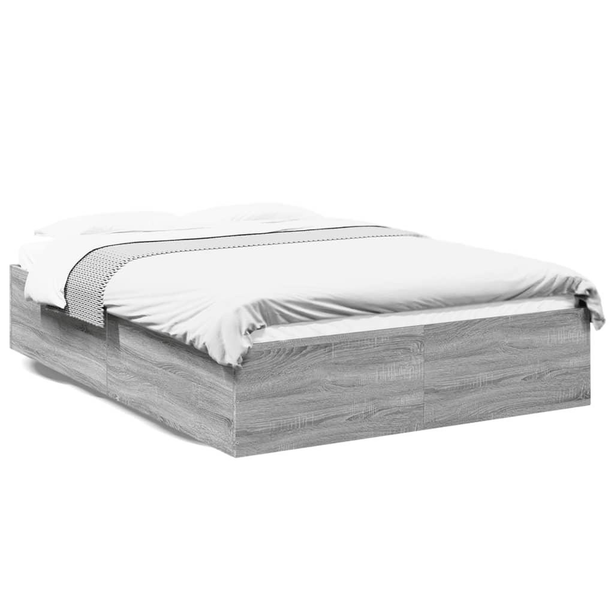 Voir la diapositive 2 : VIDAXL Cadre de lit sans matelas sonoma gris 150x200 cm