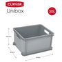 Voir la diapositive 6 : CURVER Curver Boîte de rangement Unibox L 30 L Gris