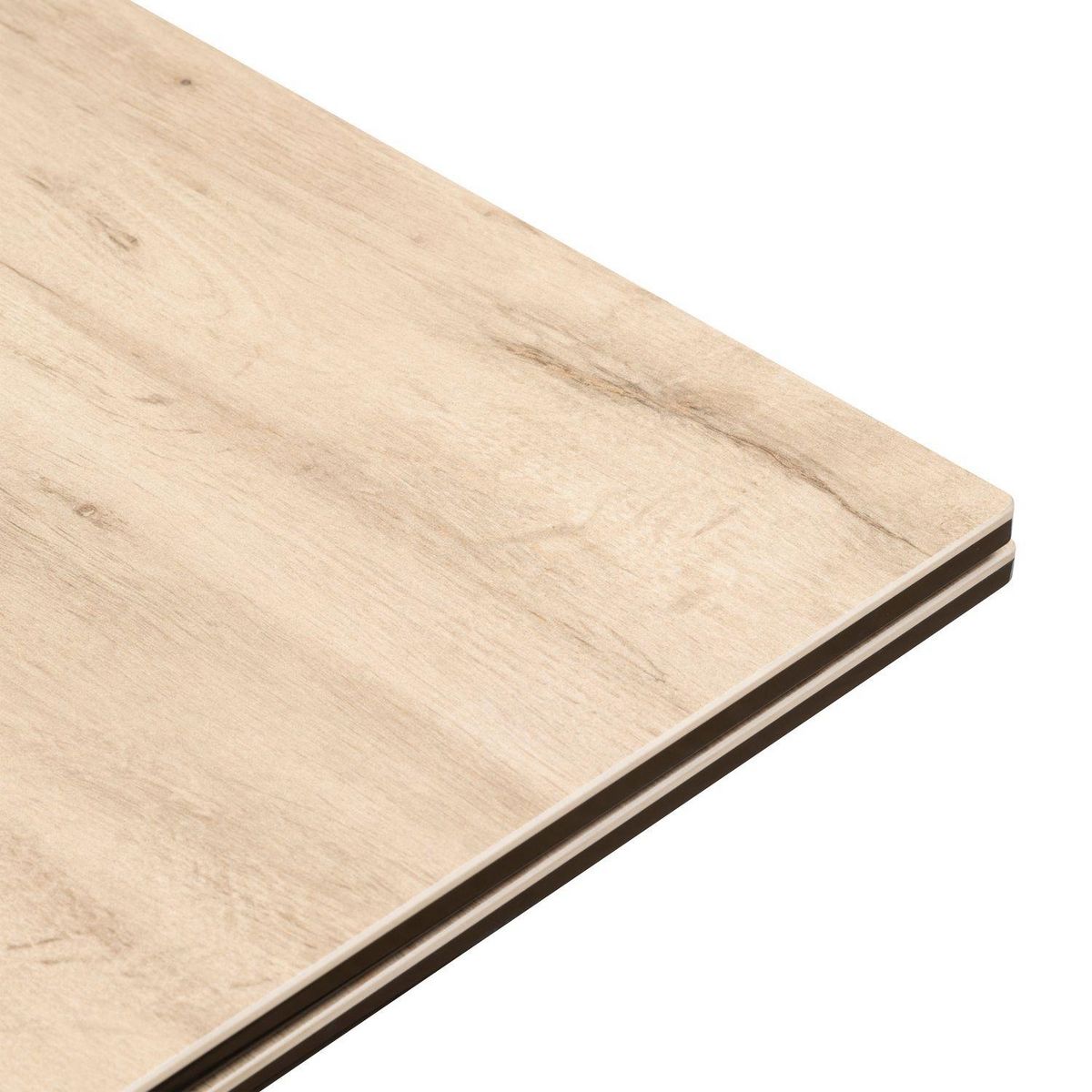 ATMOSPHERA Table à manger extensible en céramique et métal pour 6 à 8 personnes - Beige