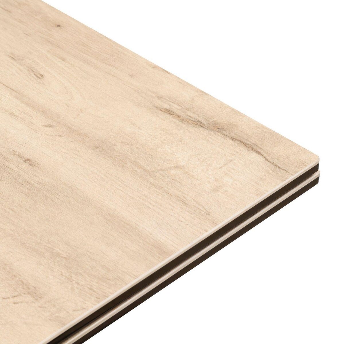 ATMOSPHERA Table à manger extensible en céramique et métal pour 6 à 8 personnes - Beige