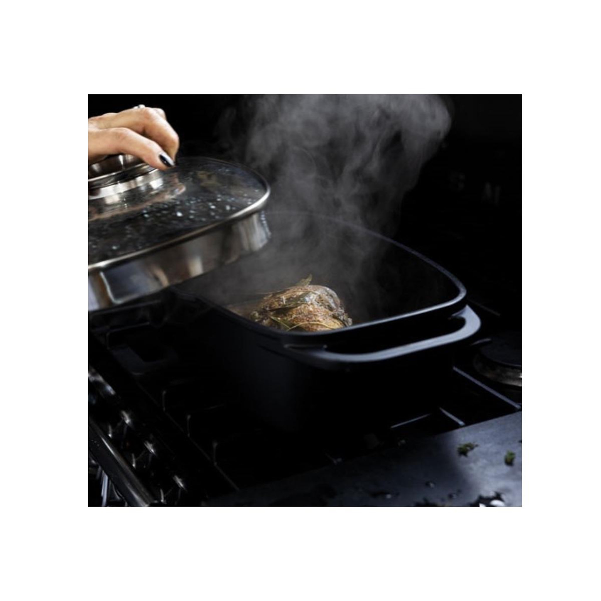 Voir la diapositive 3 : BAUMALU Cocotte réctagulaire aluminium 33cm noir - 382983
