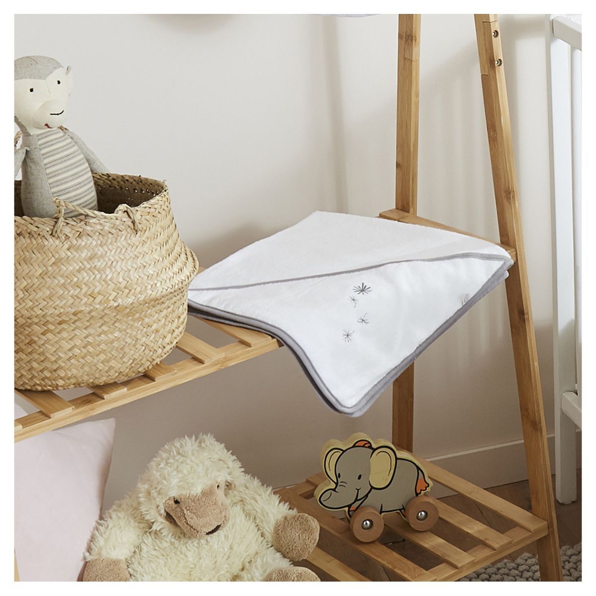 Babycalin Cape de bain 70x70cm jeune pousse 100% coton bio 