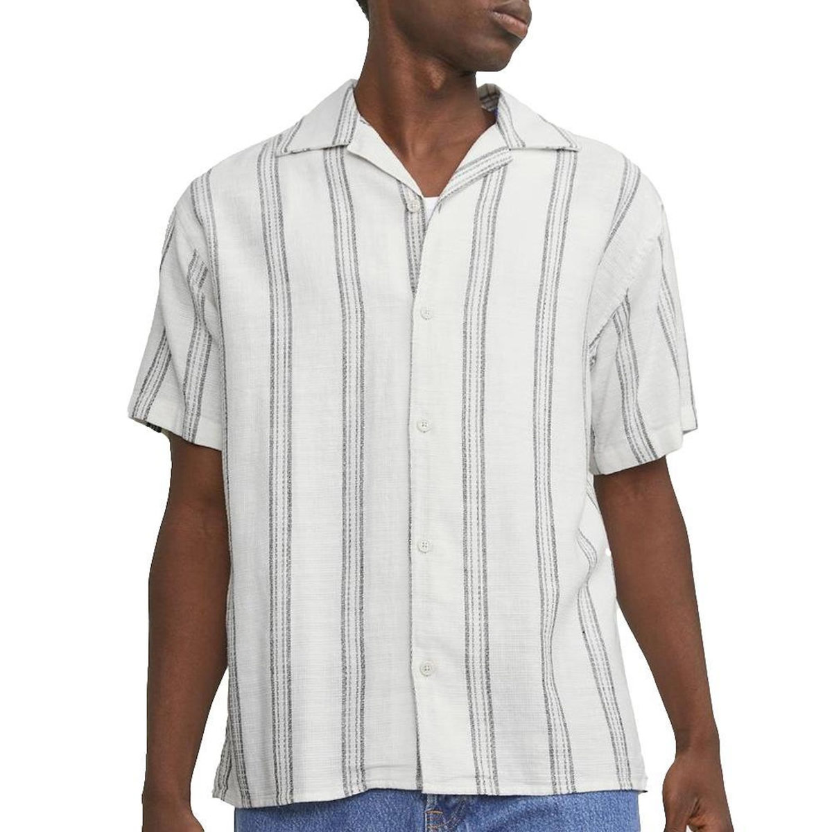 Jack & Jones Chemisette Rayures Blanc/ Homme Jack & Jones Cabana