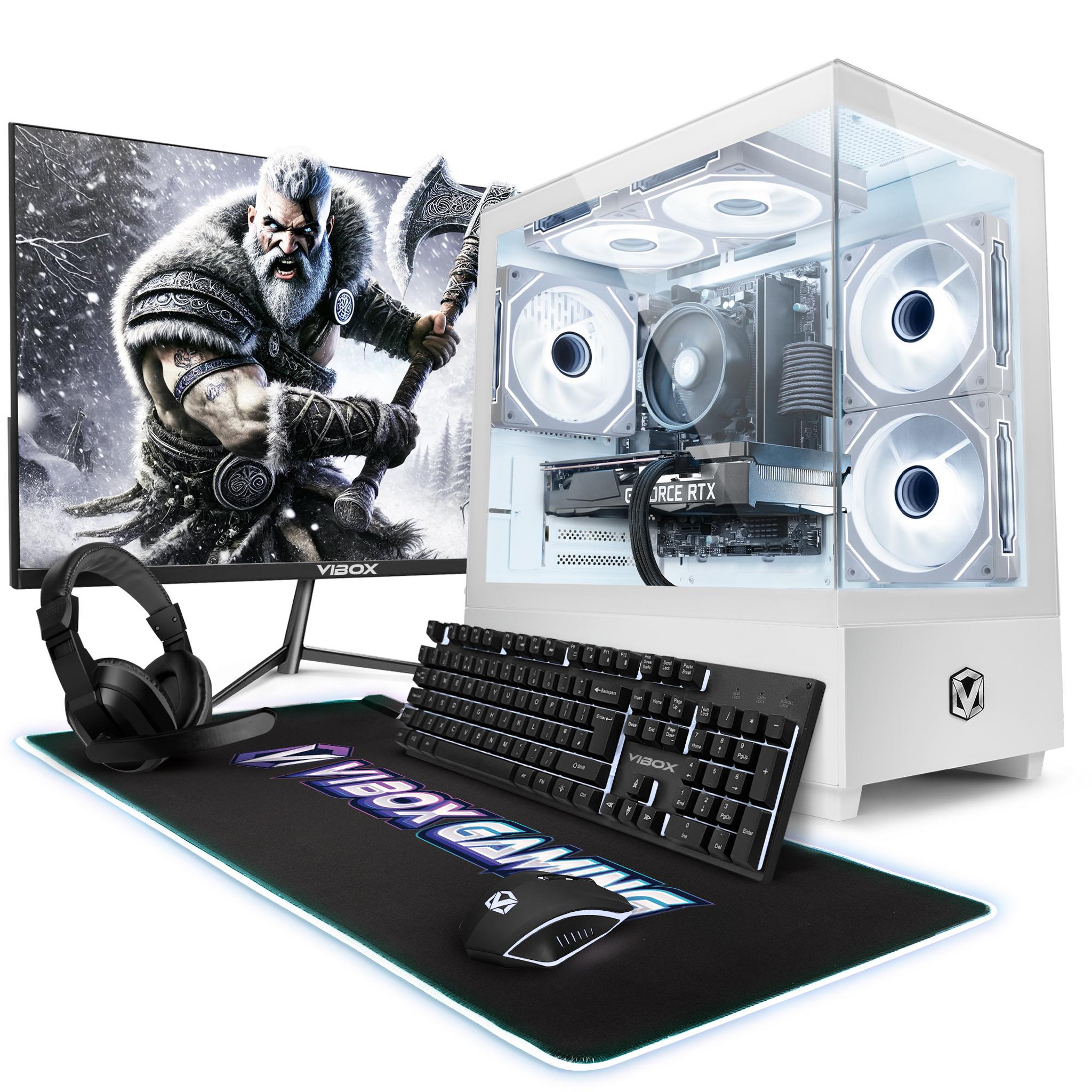 VIBOX PC Gamer Complet - Ryzen 5 5500, RTX 5060, 16 Go RAM, 1 To SSD, Windows 11, WiFi 6 + Bluetooth 5.4