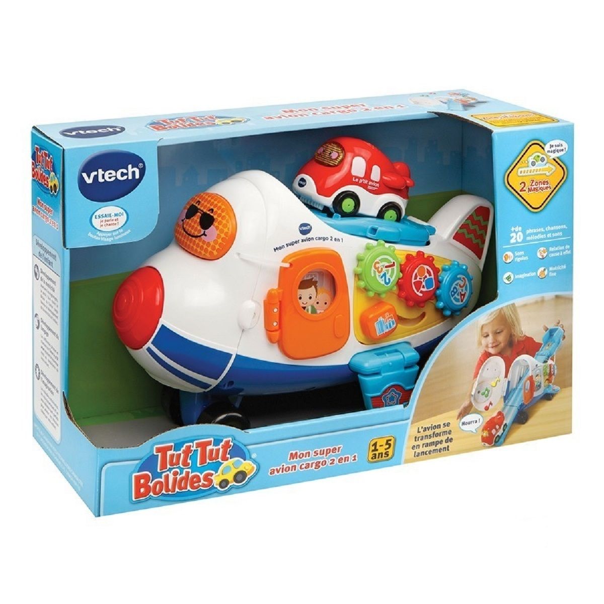 VTECH Mon super avion cargo 2 en 1 + Timon, le petit avion - Tut Tut Bolides