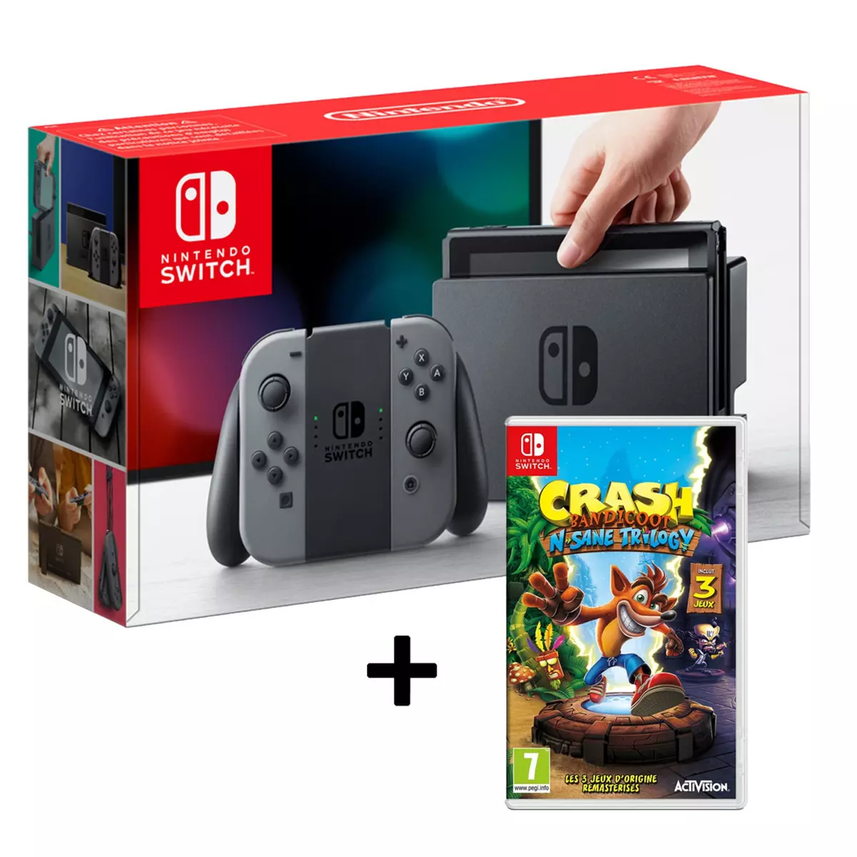 Console Nintendo Switch Joy-Con Grise + Crash Bandicoot N'Sane Trilogy Switch