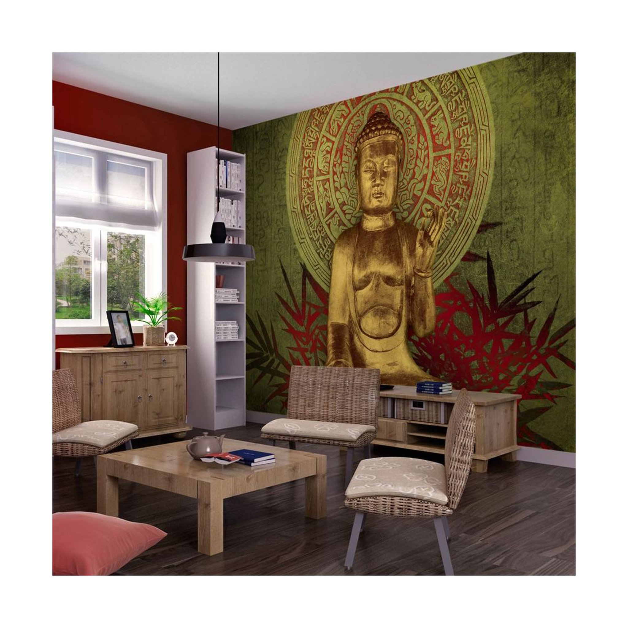 Paris Prix Papier peint  le bouddha d'or. Coloris disponibles : Multicolore