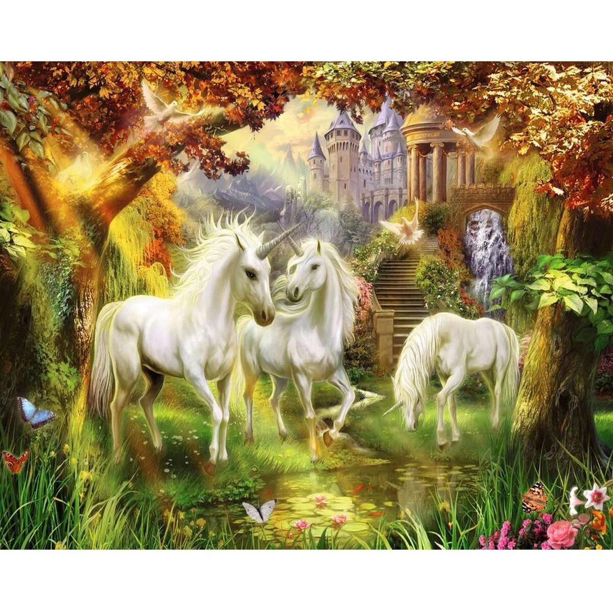 RAVENSBURGER Puzzle 1000 pièces - Licornes dans la forêt